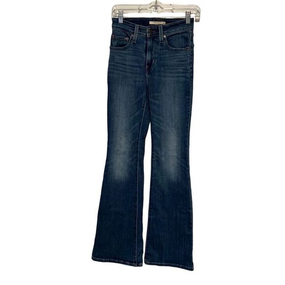 Levi's 726 High Rise Zip-Fly Flared Leg Denim Jeans Dark Wash Size 25 - Picture 1 of 5